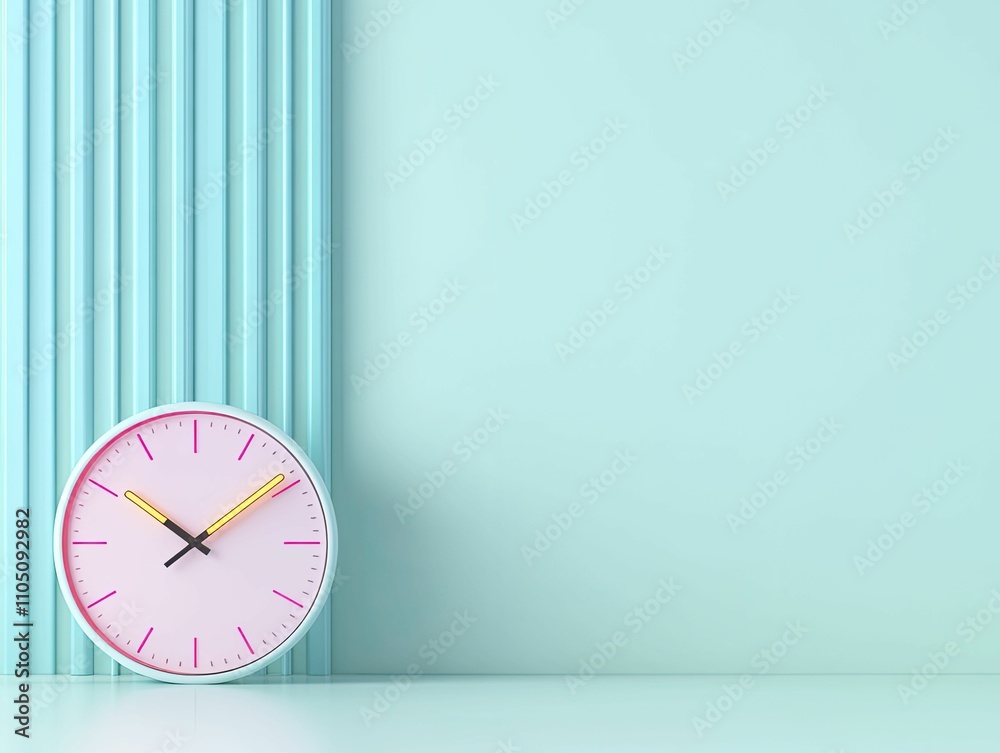 custom made wallpaper toronto digitalWebsite traffic report chart with neon glow accents, oversized digital clock elements, solid color background