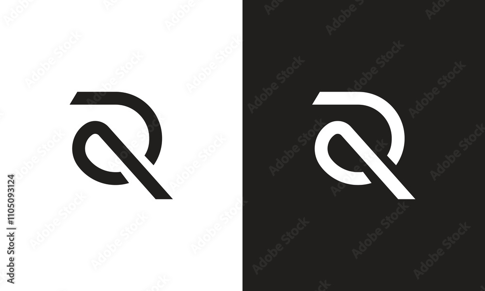 QR logo, monogram unique logo, black and white logo, premium elegant logo, letter QR Vector QR logo, monogram unique logo, black and white logo, premium elegant logo, letter QR Vector