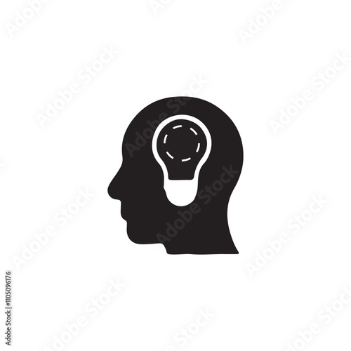 Brain icon vector art on white background