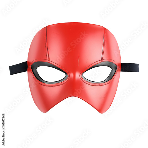 Red Hero Mask Isolated on White.
