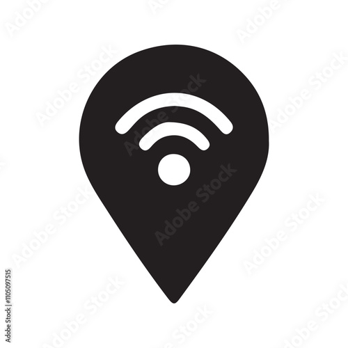 Location icon vector art silhouette on white background