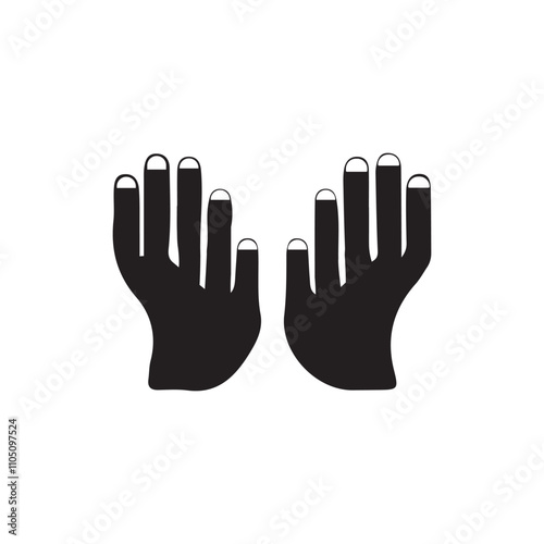 hand in glove, praying hand, hand icon vector art on white