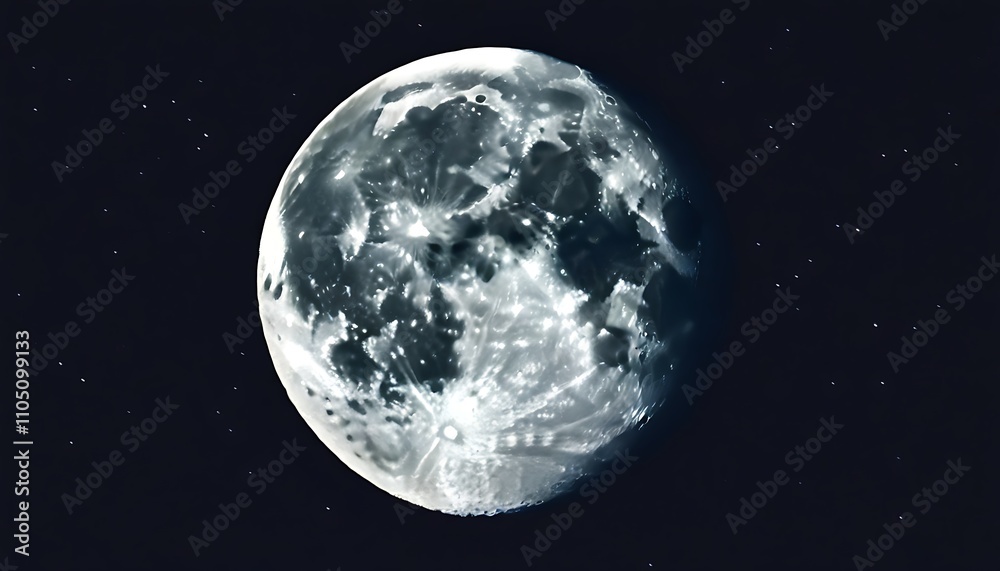 Obraz premium Moonlit Night Sky with Splashes of Starlight