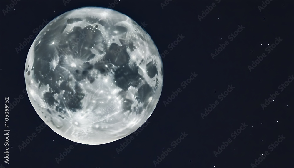 Obraz premium Moonlit Night Sky with Splashes of Starlight