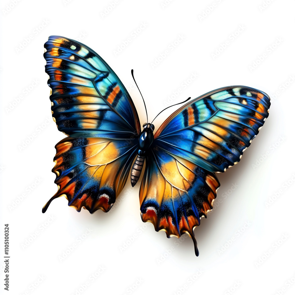 Fototapeta premium Beautiful butterfly isolated on white background