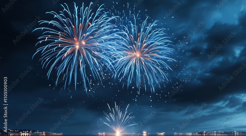 Mystic Blue Harmony in New Year’s Fireworks Mystic Blue Harmony in New Year’s Fireworks