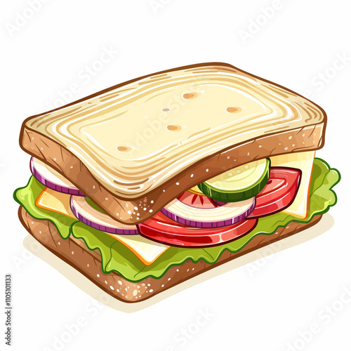 sandwich and vegetables