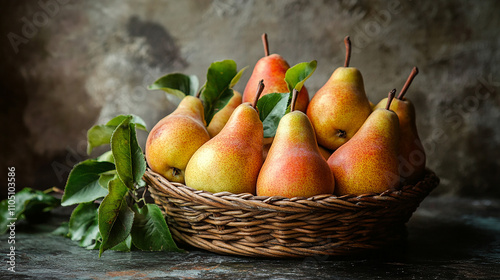 sweet pears in the basket