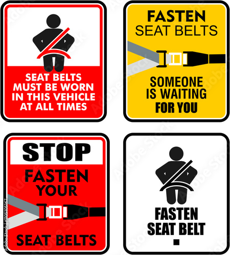 Fasten seat belts, sign vector
