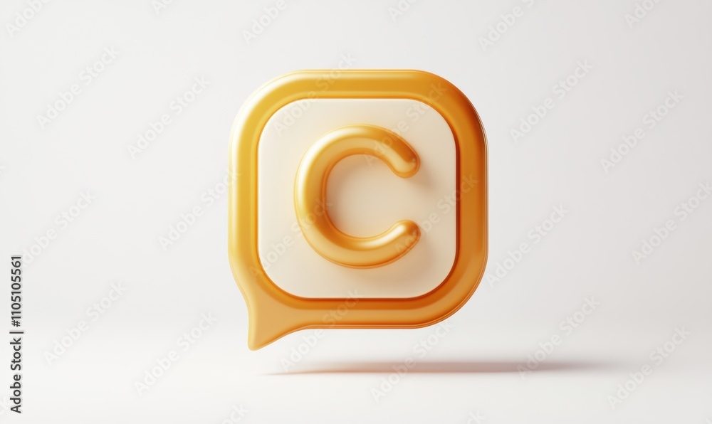 Fototapeta premium Golden Speech Bubble C.