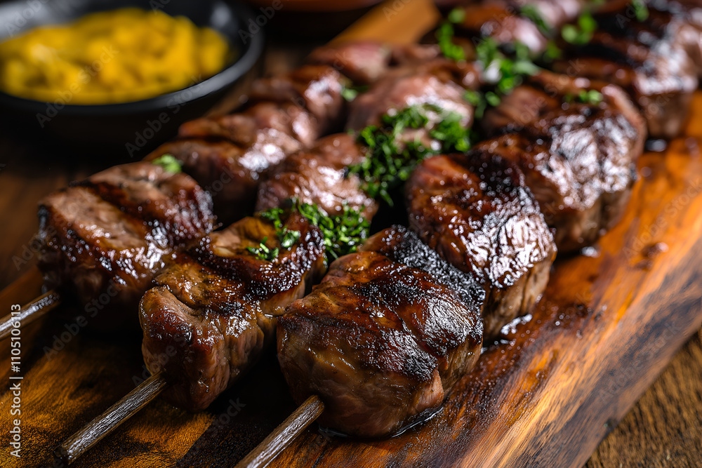 Grilled Brazilian Picanha Raw meat, Angus. Grilled Brazilian Picanha Raw meat, Angus.