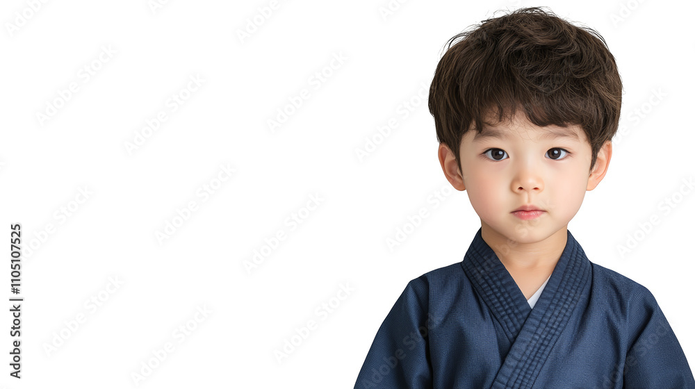 Young boy in traditional kimono, a captivating portrait of japanese culture and heritage Young boy in traditional kimono, a captivating portrait of japanese culture and heritage
