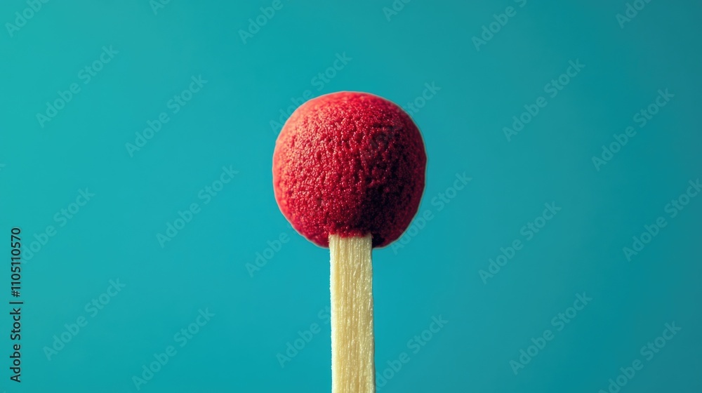 Matchstick with red ball