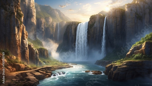 Cascading Waterfall