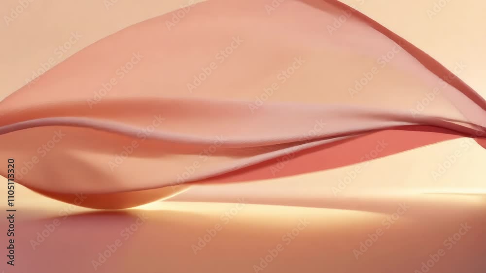 Smooth gradients and glowing effects abstract background. Smooth fabric with a holographic hue. Vibrant iridescent colors in beige and purple.