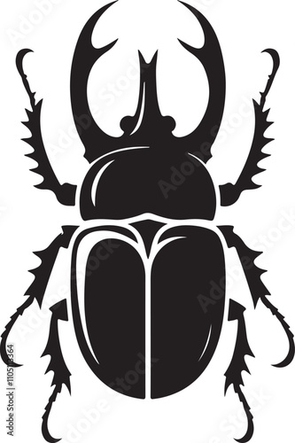 beetle silhouette vector illustrations suitable for print and digital media.