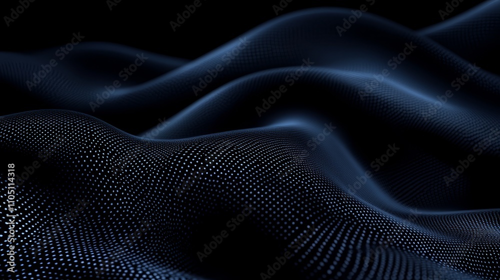 Abstract Dark Blue Wavy Dotted Surface Background Abstract Dark Blue Wavy Dotted Surface Background