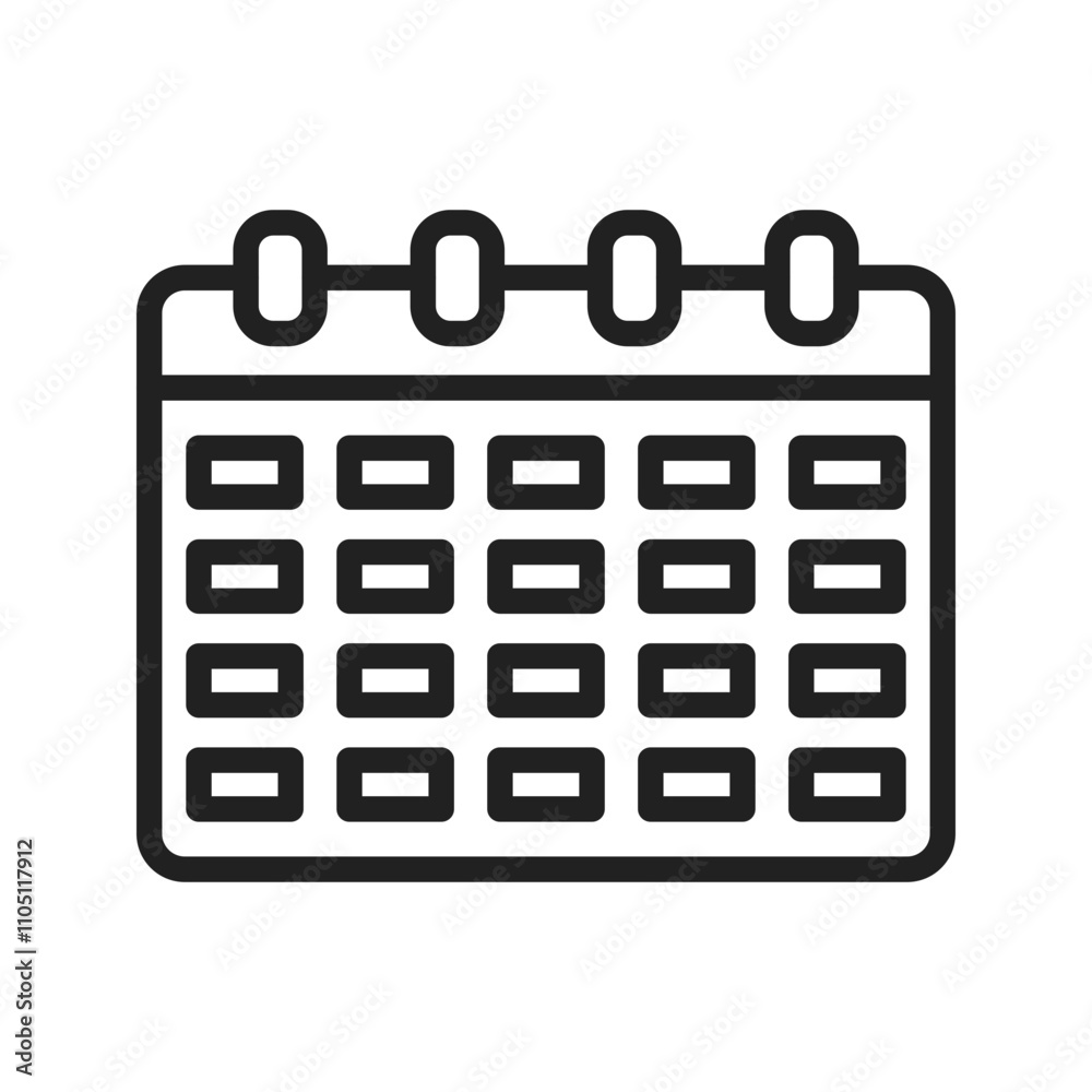 Calendar Icon vector image. Suitable for use on web apps, mobile apps, and print media. Calendar Icon vector image. Suitable for use on web apps, mobile apps, and print media.