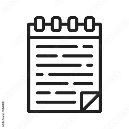 Notepad Icon vector image. Suitable for use on web apps, mobile apps, and print media.