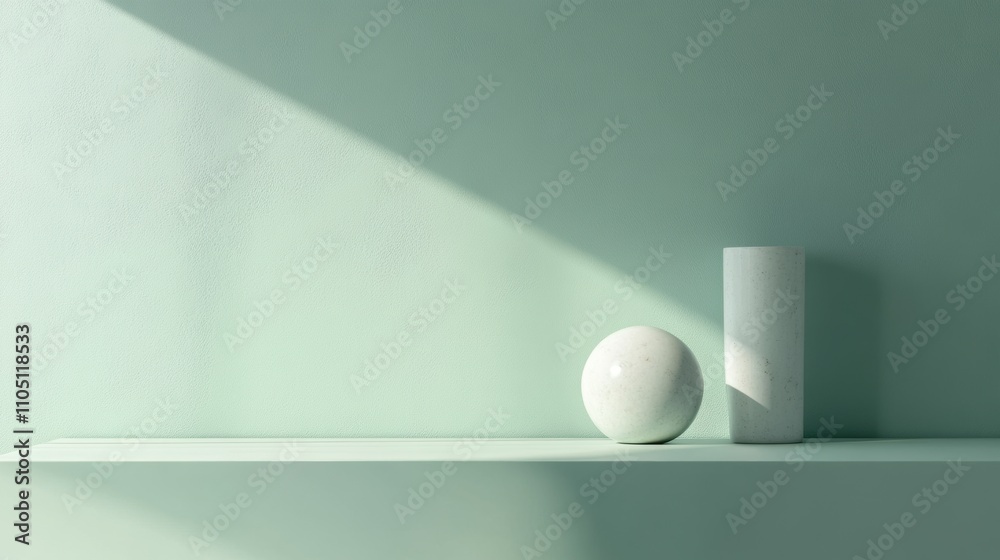 Minimalist Green Shelf. Minimalist Green Shelf.