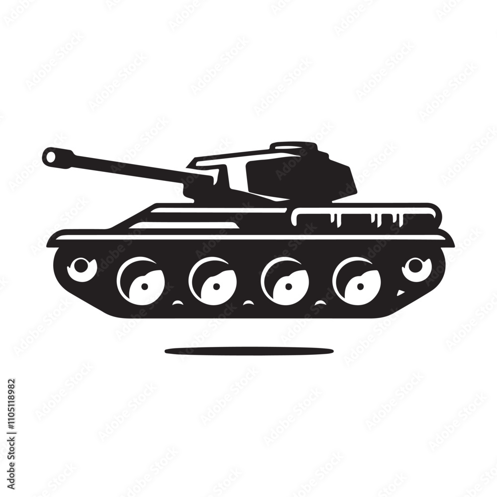 Military Tank, tank silhouette vector icon Military Tank, tank silhouette vector icon