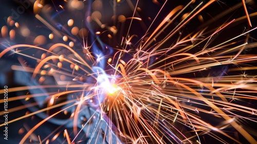 industrial welding background that sparks fireworks with very beautiful colors.