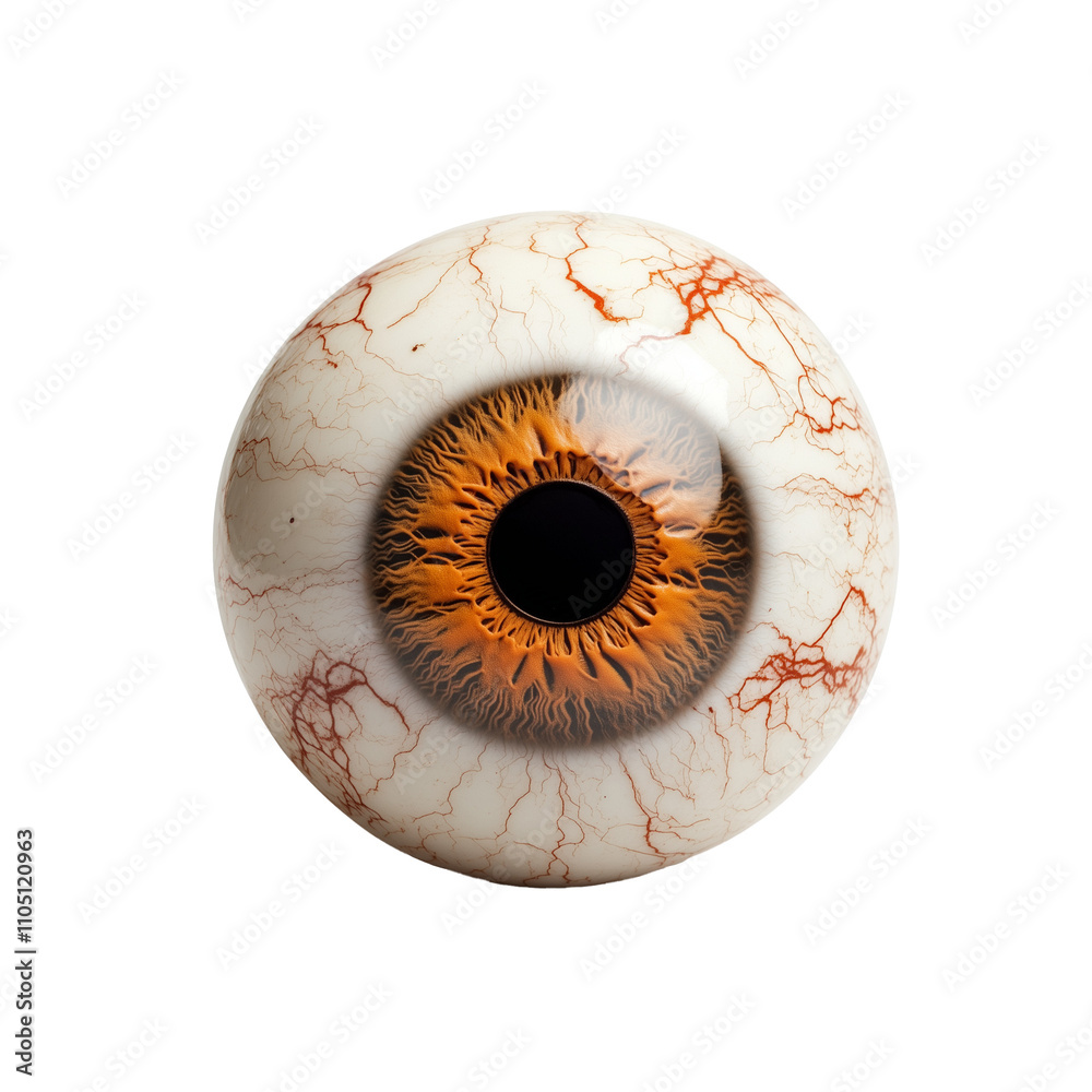 Orange eye ball with veins, isolated, transparent background, png Orange eye ball with veins, isolated, transparent background, png