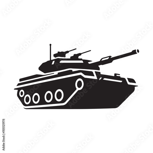 Military Tank, tank silhouette vector icon