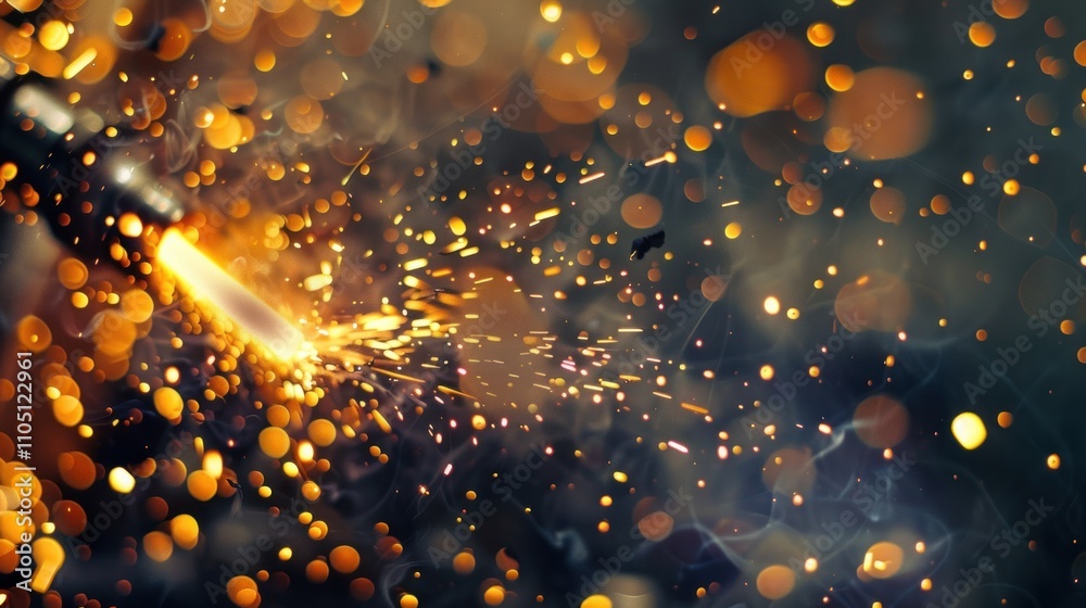 Obraz premium industrial welding background that sparks fireworks with very beautiful colors.