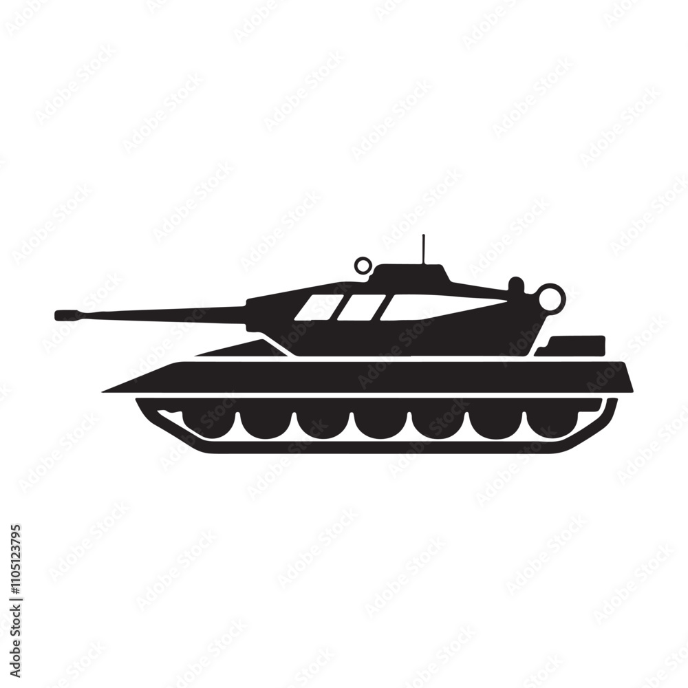 Military Tank, tank silhouette vector icon Military Tank, tank silhouette vector icon