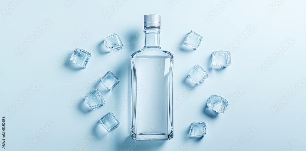 Minimalistic Overhead Shot of a Vodka Bottle: A Clean and Elegant Perspective on Premium Spirits Minimalistic Overhead Shot of a Vodka Bottle: A Clean and Elegant Perspective on Premium Spirits
