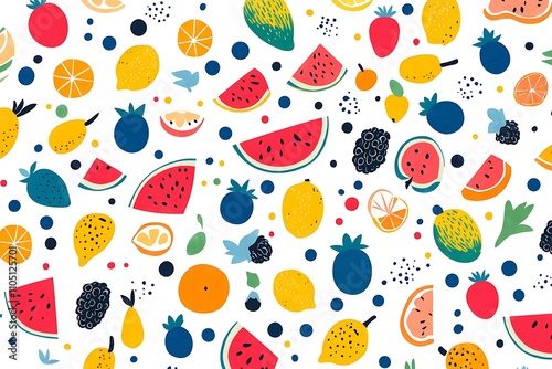 Collection of fruits in cartoon style. Fruit food cartoon, apple and lemon, banana and sweet pear.  illustration