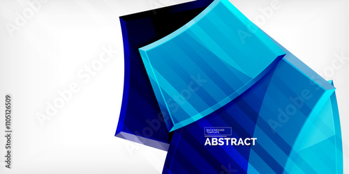 Round 3d shapes, plates background. Creative composition design template