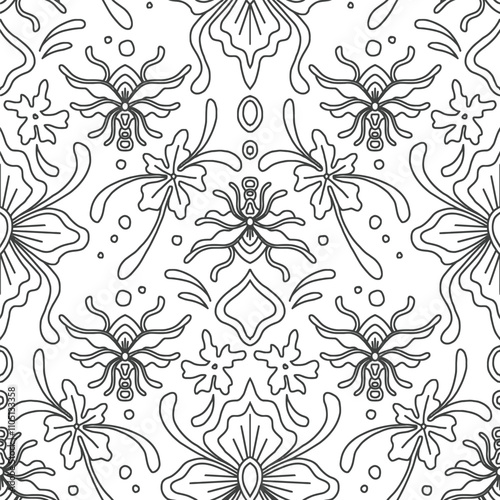 Batik sketch design for color book