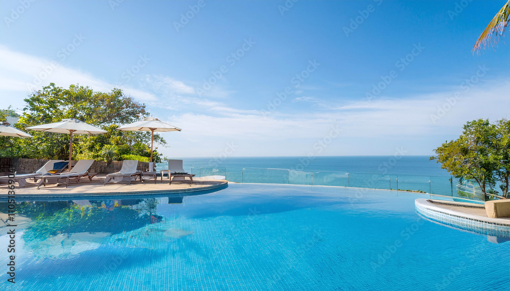 Naklejka premium 高級リゾートのプールサイド
