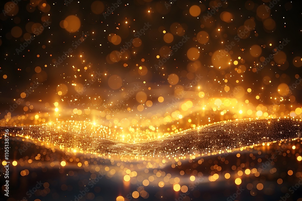 Golden Bokeh Fantasy Background for Holiday Celebrations and Elegant Design Concepts Golden Bokeh Fantasy Background for Holiday Celebrations and Elegant Design Concepts