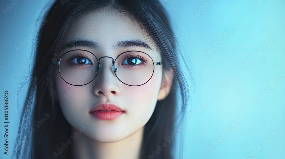 Fototapeta premium Telemetry analysis highlights realistic portraits with high-contrast backgrounds. Focus on textures and lighting, leaving space for text.