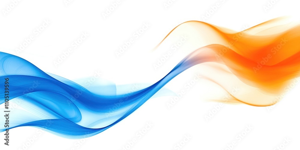 Naklejka premium Blue and orange wave