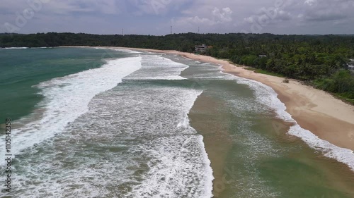 Talalla Beach Sri Lanka south coast South Asia nature aerial drone sandy shore photo