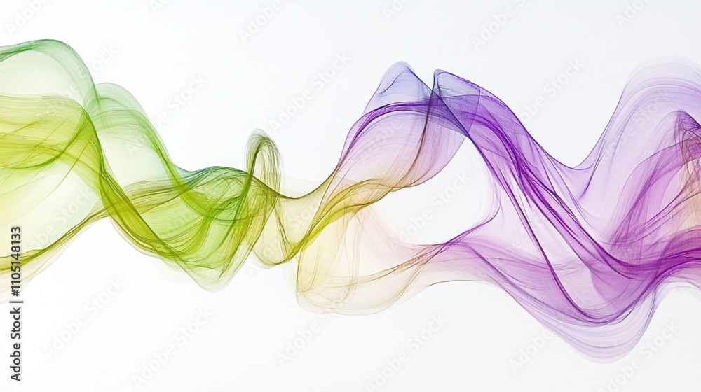 Abstract Green Purple Wave Forms Flowing Design Abstract Green Purple Wave Forms Flowing Design