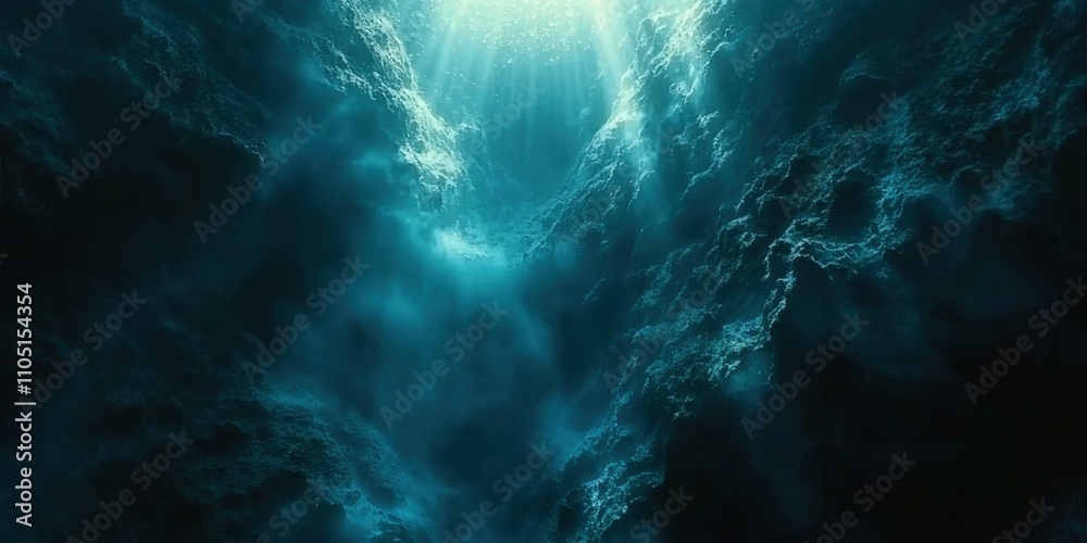 Blue ocean with a light shining through it Blue ocean with a light shining through it