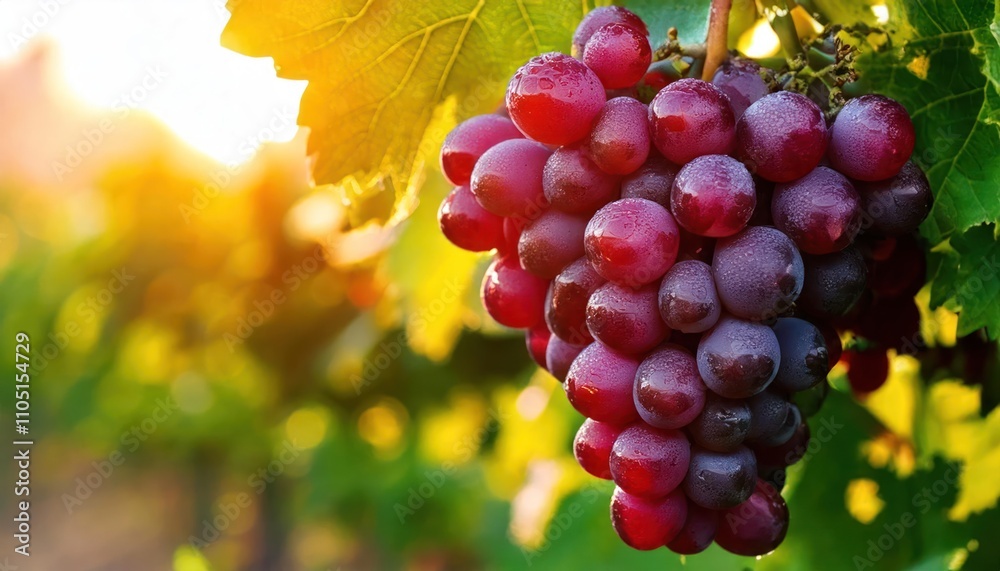 Fototapeta premium Red Grapes On The Vine 