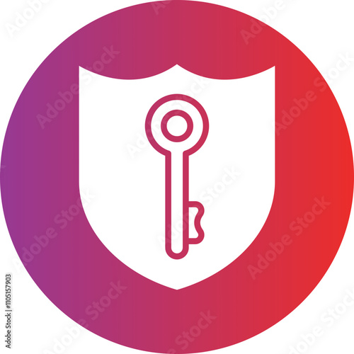 Security Key Vector Icon Style