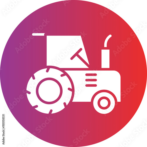 Tractor Vector Icon Style