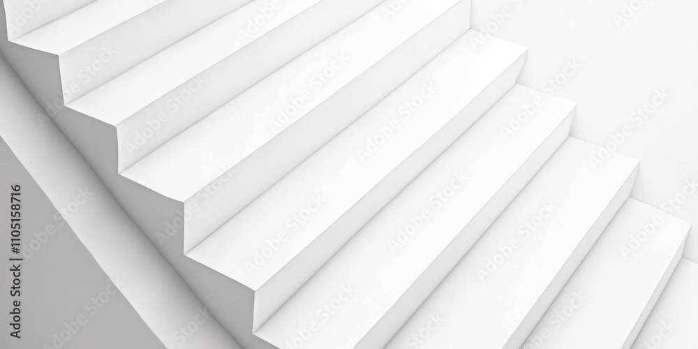 Obraz premium White staircase with a white railing