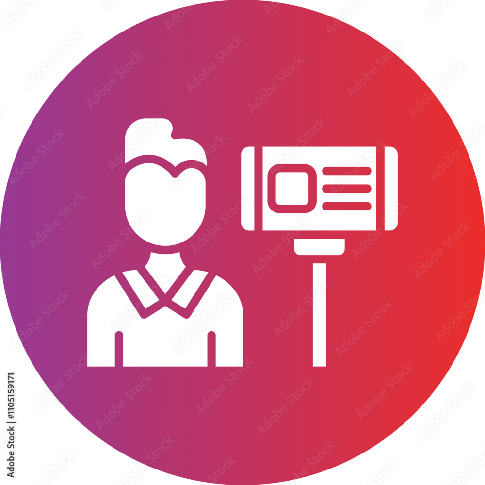 Male Vlogger Vector Icon Style Male Vlogger Vector Icon Style