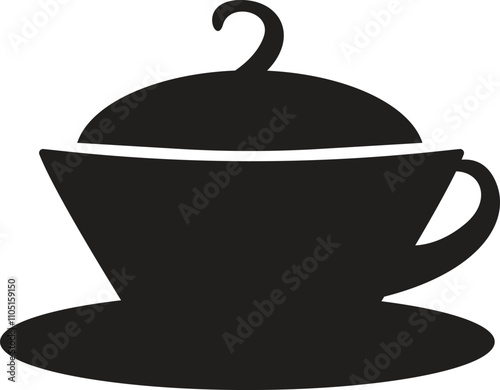 Tea cup icon sign silhouette vector illustration