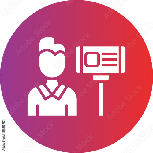 Male Vlogger Vector Icon Style