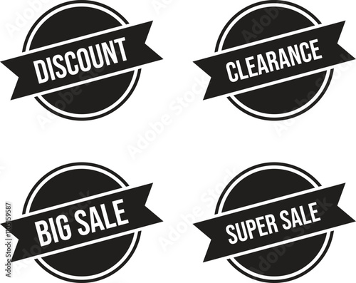 Super sale, discount, clearance, and big sale label design vector template