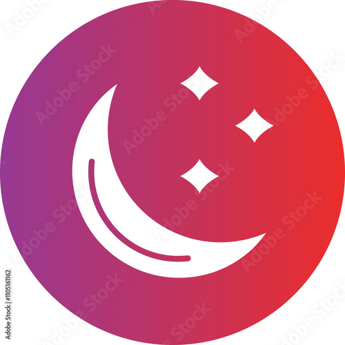 Moon Shine Vector Icon Style